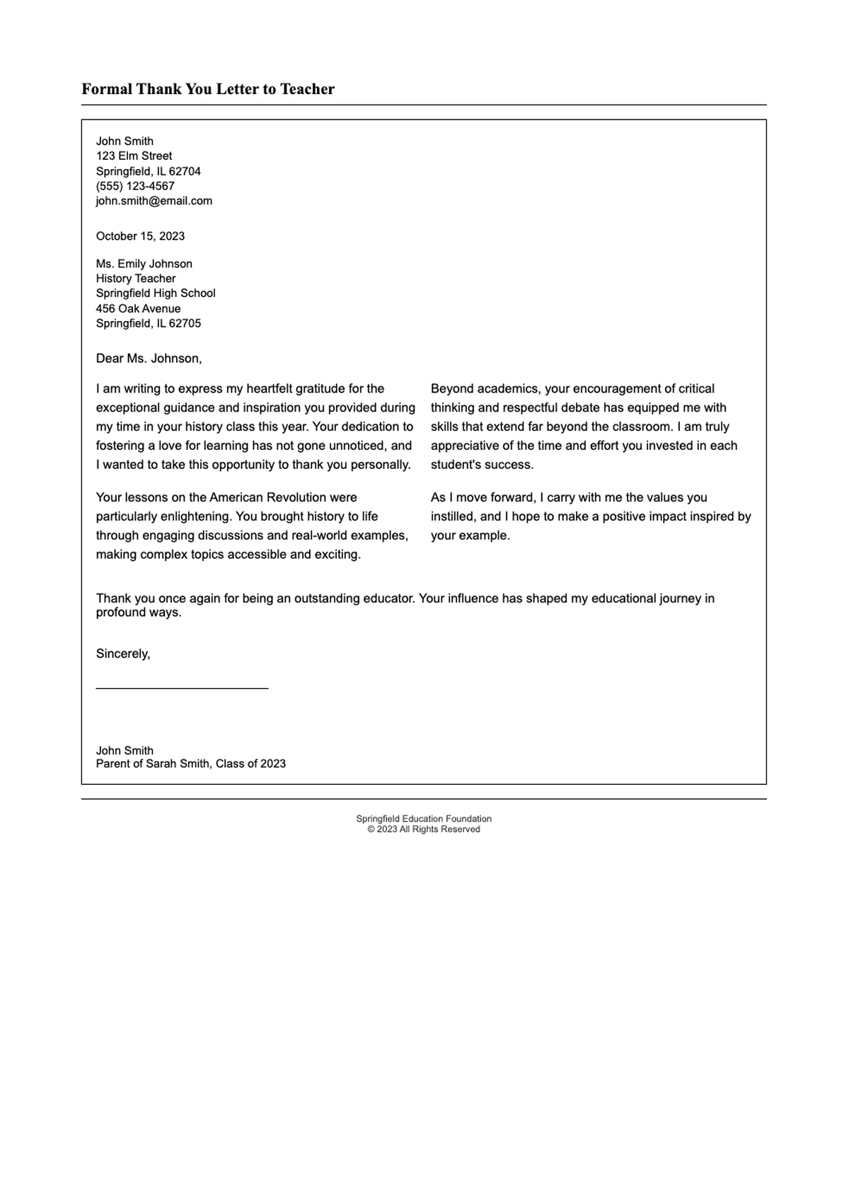 Professional thank you letter sample for job interview with formal layout and signature_variant_3